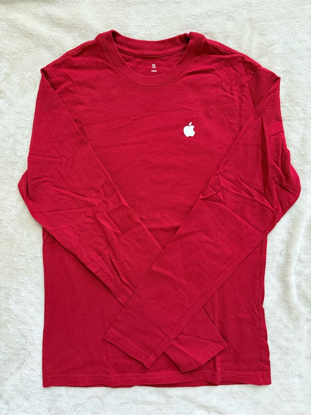 Apple Red Long Sleeve Crewneck Tee - Women’s Small